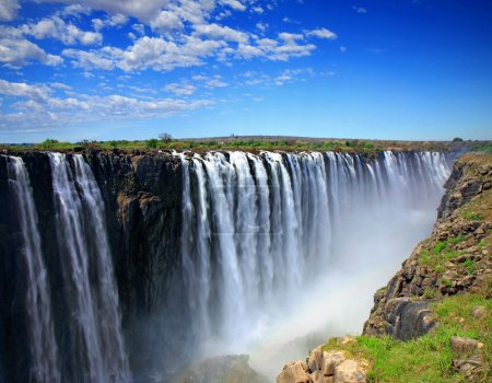 Powerful Victoria Falls from the side of Zimbabwe