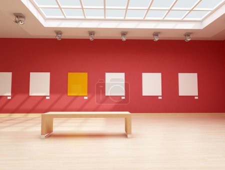 Modern red art gallery