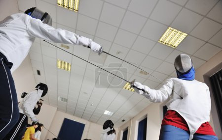 Sword sport athlete portrait at training