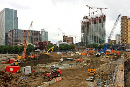 Ground level of new building construction site