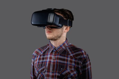 Male with virtual reality glasses