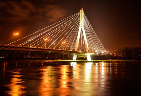 Swietokrzyski Bridge night time - Warsaw, Poland