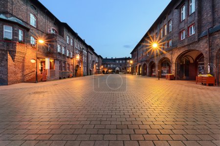 background with wooden floors and characteristic buildings of gdansk