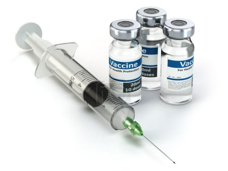 Vaccine in vial with syringe. Vaccination concept.