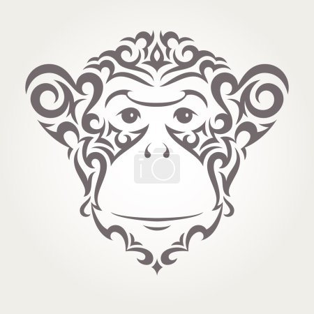 Vector illustration of monkey, symbol of  New Year 2016