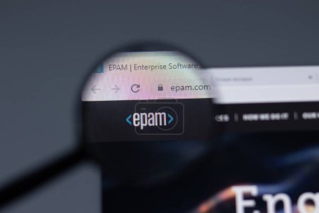 New York, USA - 17 February 2021: Epam systems logo close up on website page, Illustrative Editorial