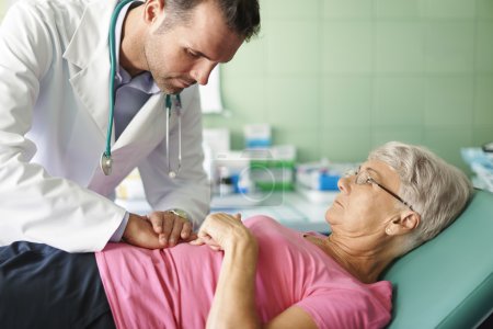 Doctor takes care about patient