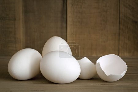 White Eggs Whole and Cracked