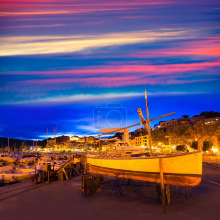Port de Soller sunset in Majorca at Balearic island