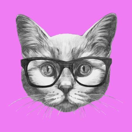 portrait of Cat with glasses