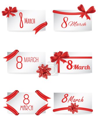 Gift card for 8 march women's day, vector set