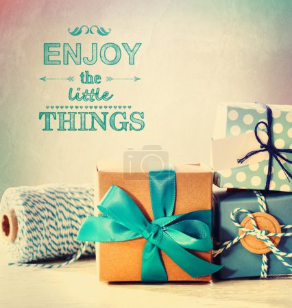 Enjoy the little things with blue handmade gift boxes