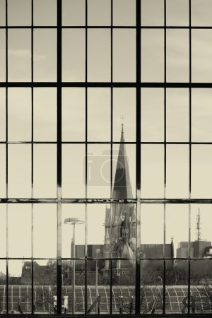 Church behind glass