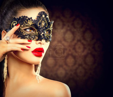 Woman wearing masquerade  mask
