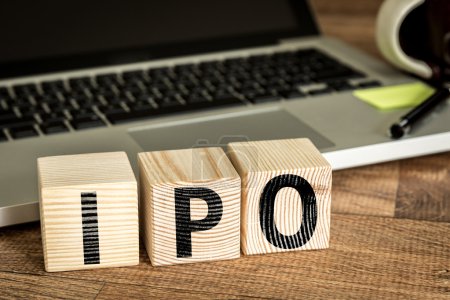 IPO written on a wooden cubes