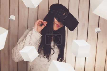 Woman in VR glasses