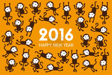 New Year Monkey illustration
