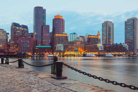 Boston Harbor and Financial District