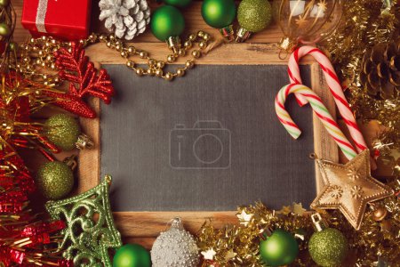 Chalkboard and Christmas decorations