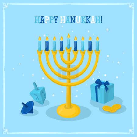 Jewish Holiday Hanukkah greeting card