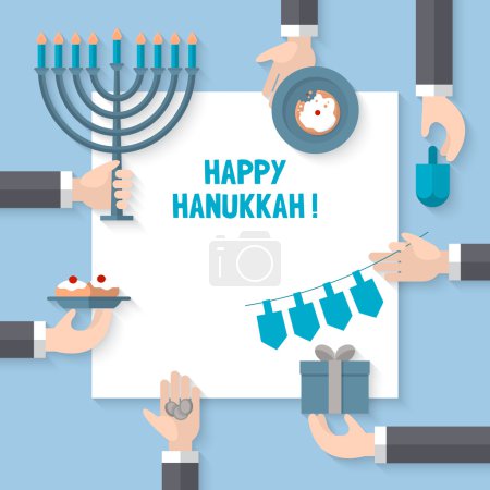 Illustration for Hanukkah holiday celebration