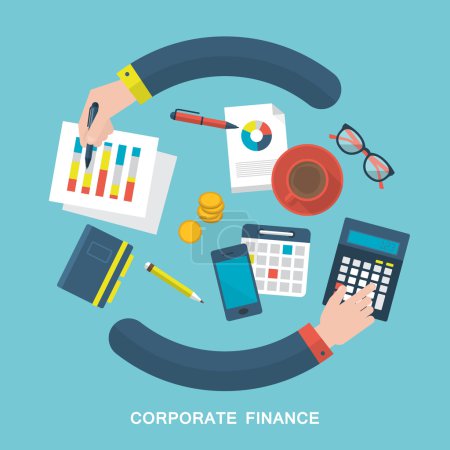 Illustration of corporate finance concept