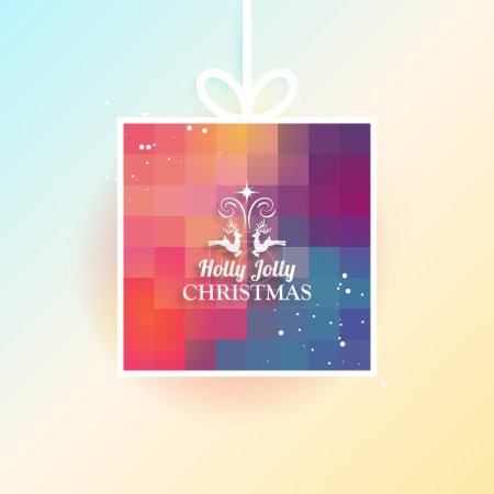 Christmas background with paper gift box