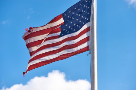 US American flag waving in the wind