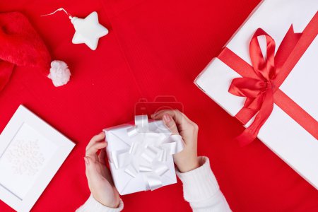 Gift boxes, Santa cap and toy star