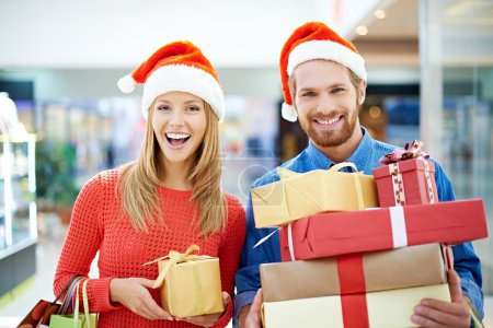 Couple  buying Christmas presents