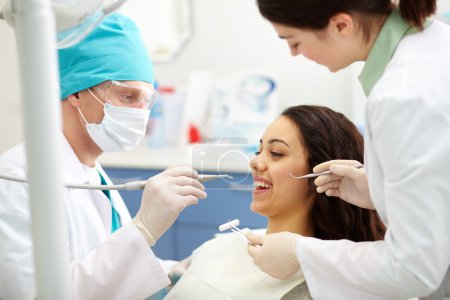 Patient during dental check-up