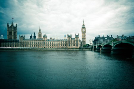 Houses of Parliament, London, vintage style, United Kingdom 