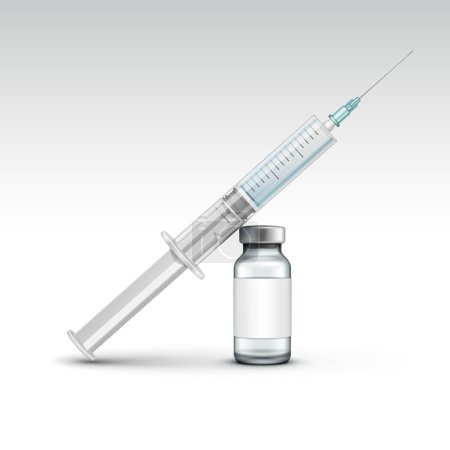 Vector Plastic Medical Syringe Isolated on White