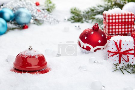Red bell on snow