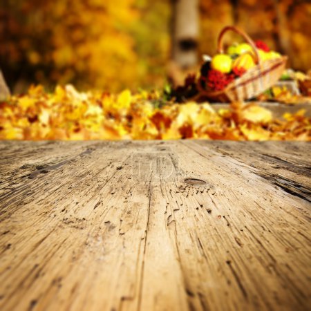 Wooden autumn background