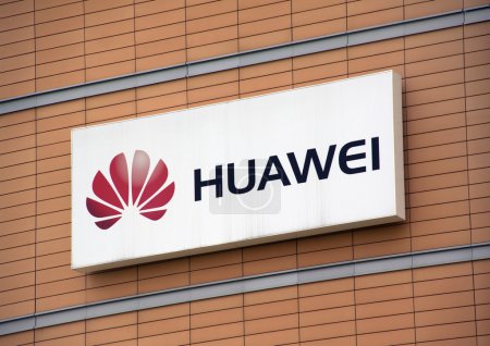 letters Huawei on the wall