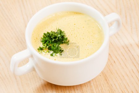 Cream soup in bowl