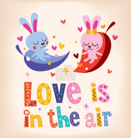 Love is in the air - cute bunnies in love