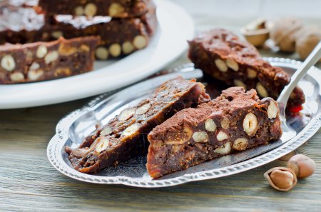 Panforte mocca with dried fruits and nuts sweet healthy food