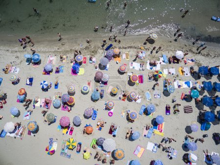 Aerial view of beach in Katerini, Greece.