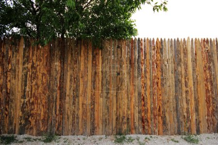 natural wooden garden fence