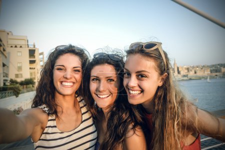 Three girls on vacation