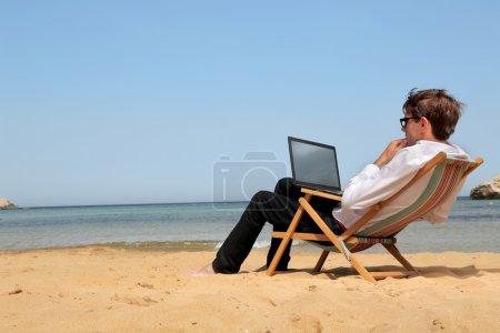 Working at the beach