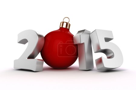3d happy new year 2015, text on white background