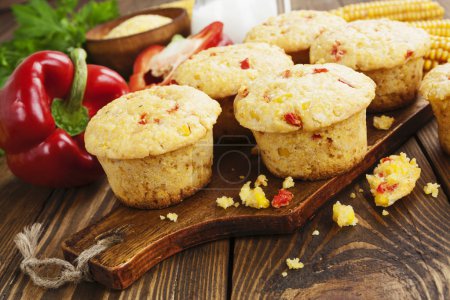 Muffins with corn and paprika 
