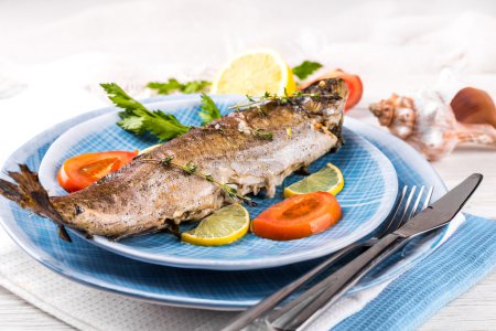 Grilled river trout