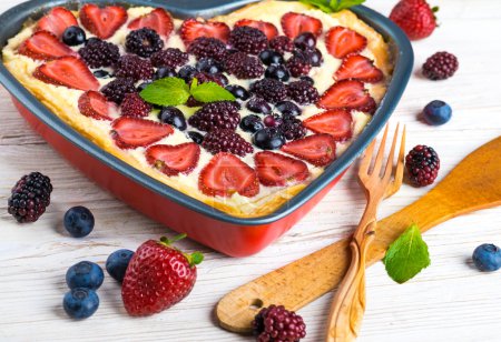 Fruit pudding with berries