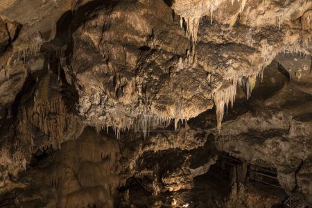 Stalagmites and stalactite.  toirano Caverns National Park,    Italy