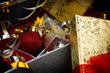 gift boxes with christmas decoration