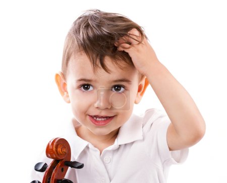 little boy with violin